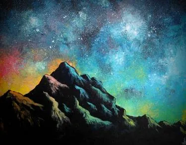 Starry Rainbow Mountain at Mr Mike's Steak House Regina South — Painting