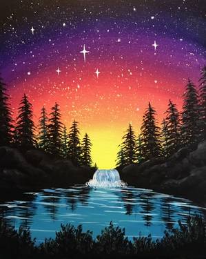 Saturday Starlight Falls — Painting