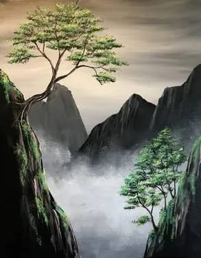 Misty Ravine at O'Dear Bar & Grill — Painting