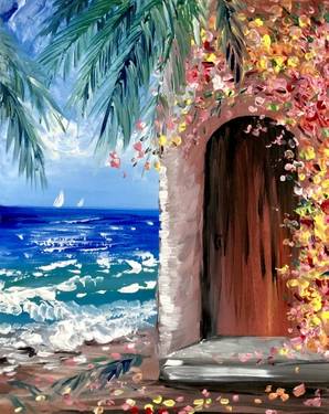 PaintNite at Cascade Grill! Jubitz!  -  Tropical Ocean Villa — Painting