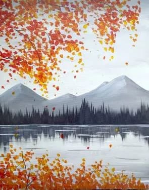 Paint Nite: Autumn Mountains — Painting