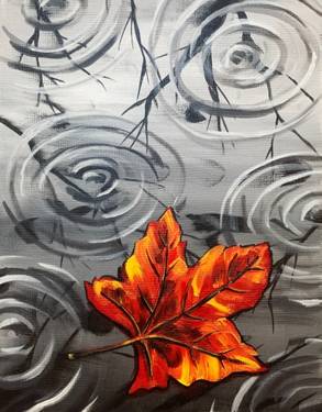 Rainy Autumn Leaf at Ye Olde Sonoma Public House — Painting