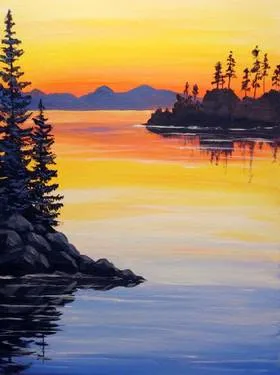 Sunset Reflections II at Tap & Table — Painting