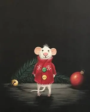 Merry Mouse Visitor — Painting