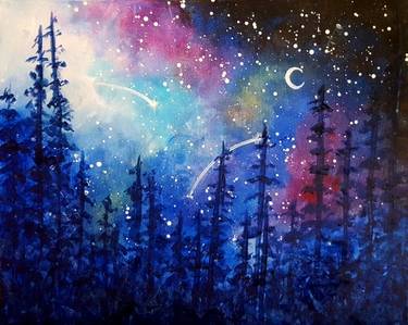 "Snowbud" canvas painting at Mighty Squirrel Fenway — Painting