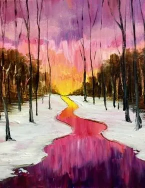Winter's Cold Beauty — Painting