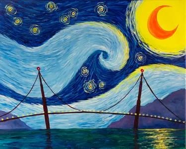 Starry Golden Gate at Wild Wing Woodside Square — Painting