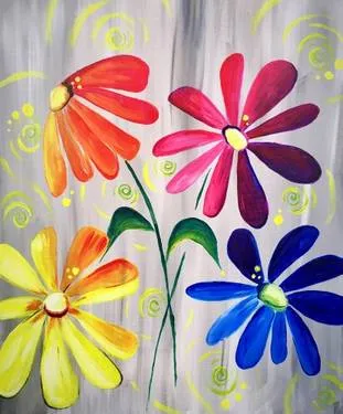 Kid Friendly ~ Colorful Flowers — Painting