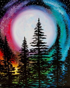 Paint Nite: Bright Moon Galaxy — Painting