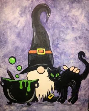 "Witchy Gnome" canvas painting at Eavesdrop (Manassas), on Monday, Oct. 19, 6:30 p.m. — Painting