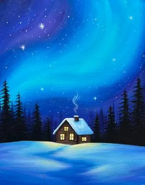 Aurora Cabin at Boston Pizza Milton — Painting