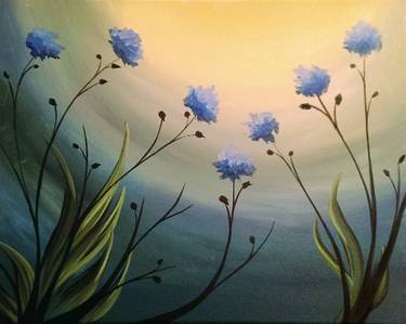 Blue wild flowers — Painting
