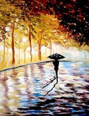 Paris Rain Painting Event in Ahwatukee Arizona — Painting