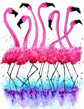 Flamingo Fête at Café Olé Restaurant & Cantina | Boise Towne Square — Painting