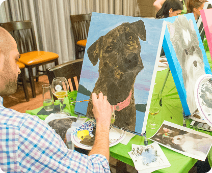 Paint and Sip Events - Group Art Activities Paint and sip experience featuring paintings and group activities