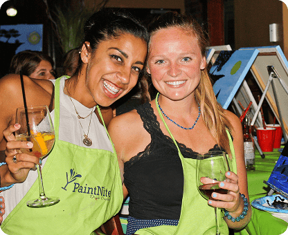 Paint and Sip Events - Group Art Activities Paint and sip experience featuring paintings and group activities