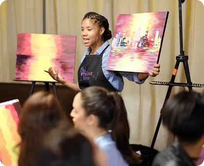 Paint Night Events - Creative Art and Social Fun Paint night event showcasing creative artwork and social atmosphere