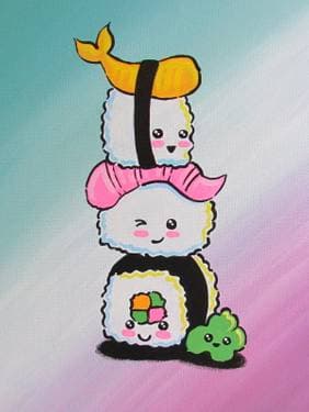 Kawaii Sushi Stack - Paint Nite event in Winnipeg, MB