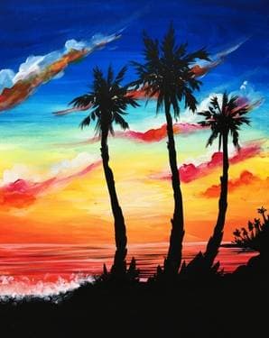 Palm Tree Sunset - Paint Nite event in sa, CA