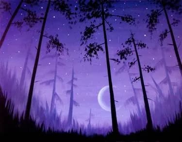 Forest Moonrise - Paint Nite event in Glen Burnie, MD
