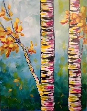 "Bright and Birchy" — Painting
