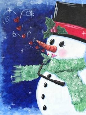 Snowman Kisses - Paint Nite event in Calgary, AB