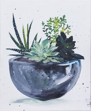"Simple Succulents" — Painting
