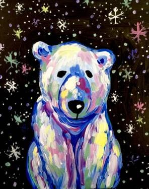Beary Colorful Polar Bear - Paint Nite event in Normal, IL