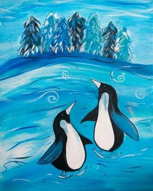 Penguins Snow Day Skating - Paint Nite event in Edmonton, AB