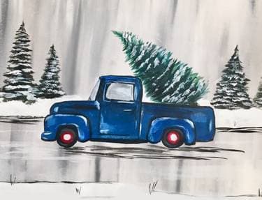 Finding the Perfect Christmas Tree - Paint Nite event in Brampton, ON