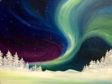 Winter Bright Northern Lights - Paint Nite event in Toronto, ON