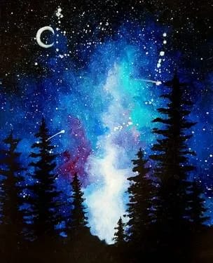 Milky Way in the Pines at Cascade Grill At Jubitz — Painting