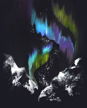 Aurora Along The Milky Way - Paint Nite event in Edmonton, AB