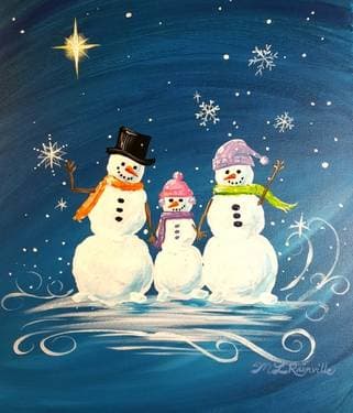 Create Your Own Snow Family - Paint Nite event in Winnipeg, MB