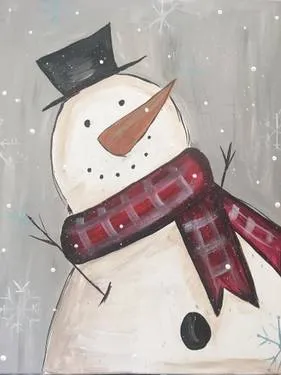 Winter Welcome Snowman — Painting