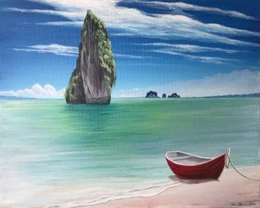 Tropical Beach Escape - Paint Nite event in MARLBOROUGH, MA