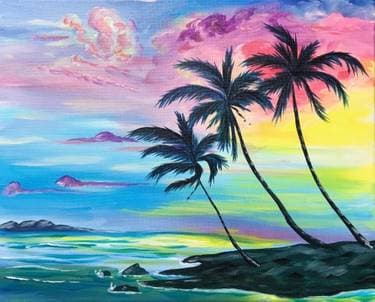 Palm Tree Daze - Paint Nite event in Edmonton, AB