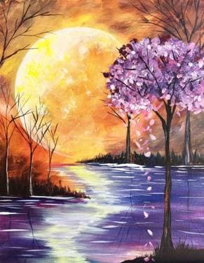 Last Bloom Under A Magical Moon - Paint Nite event in Wheatland, CA