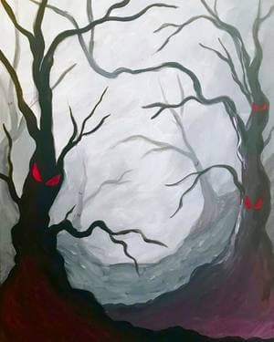 Spooky Woods - Paint and sip event at CASA EL MIRADOR in The Dalles, OR - PaintNite.com
