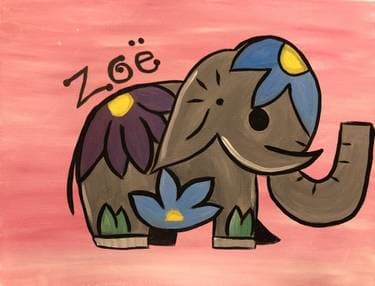 Personlized Elephant Kids Event - Paint Nite event in Marina Del Rey, CA