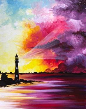Sorbet Sunset Lighthouse - Paint Nite event in Portland, OR