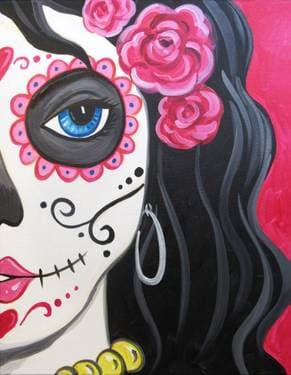 Sultry Calavera "Sugar Skull" - Paint Nite event in Pointe-Claire, QC