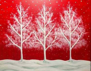 Red and White Tree-o Delight - Paint Nite event in Sherwood Park, AB