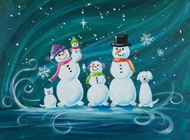 Create Your Own Snow Family 2 - Paint Nite event in Cupertino, CA