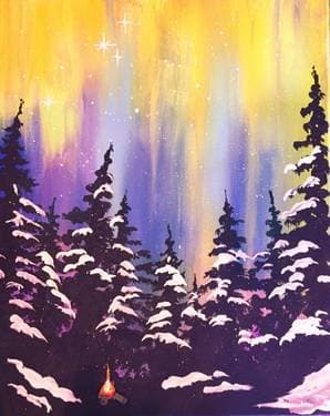 Tiny Winter Fire - Paint Nite event in Murray , UT
