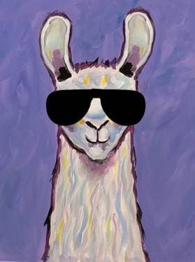 Playful Llama Sunglasses - Paint Nite event in COTTONWD HTS, UT