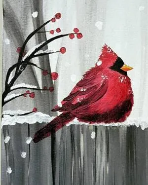 Chubby Chilly Cardinal II — Painting