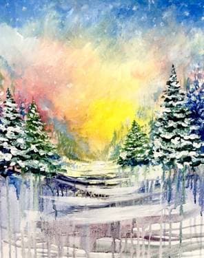 Winter Sun Meltdown - Paint Nite event in Calgary, AB