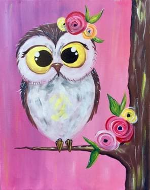 Spring Owl Cutie Patootie - Paint Nite event in Moline, IL