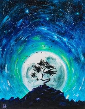 Blue Moon Starry Night II - Paint Nite event in Calgary, AB